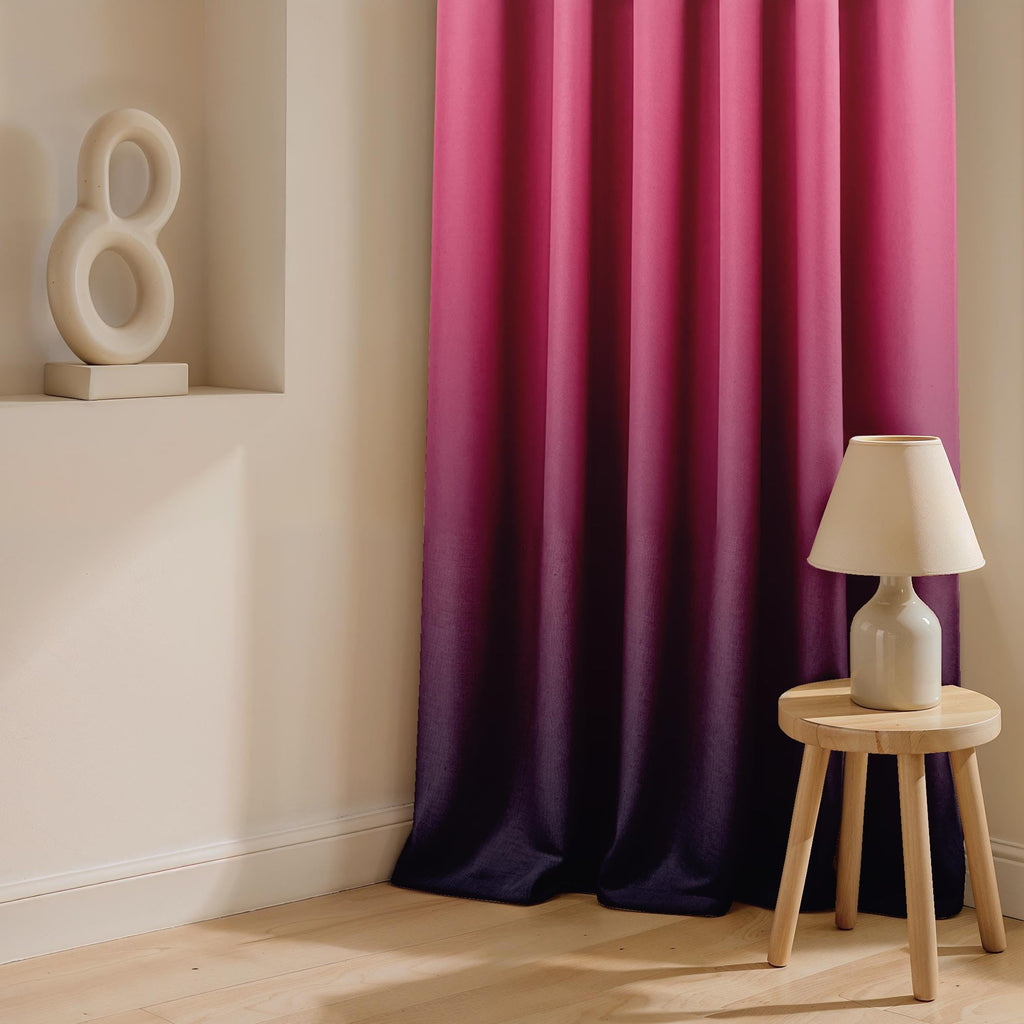 Ultimate Trends Room Darkening Ombre Curtain | Polyester Gradient | Room Doors and Window| 5 FEET Pack Of 2 ,Cranberry Charcoal