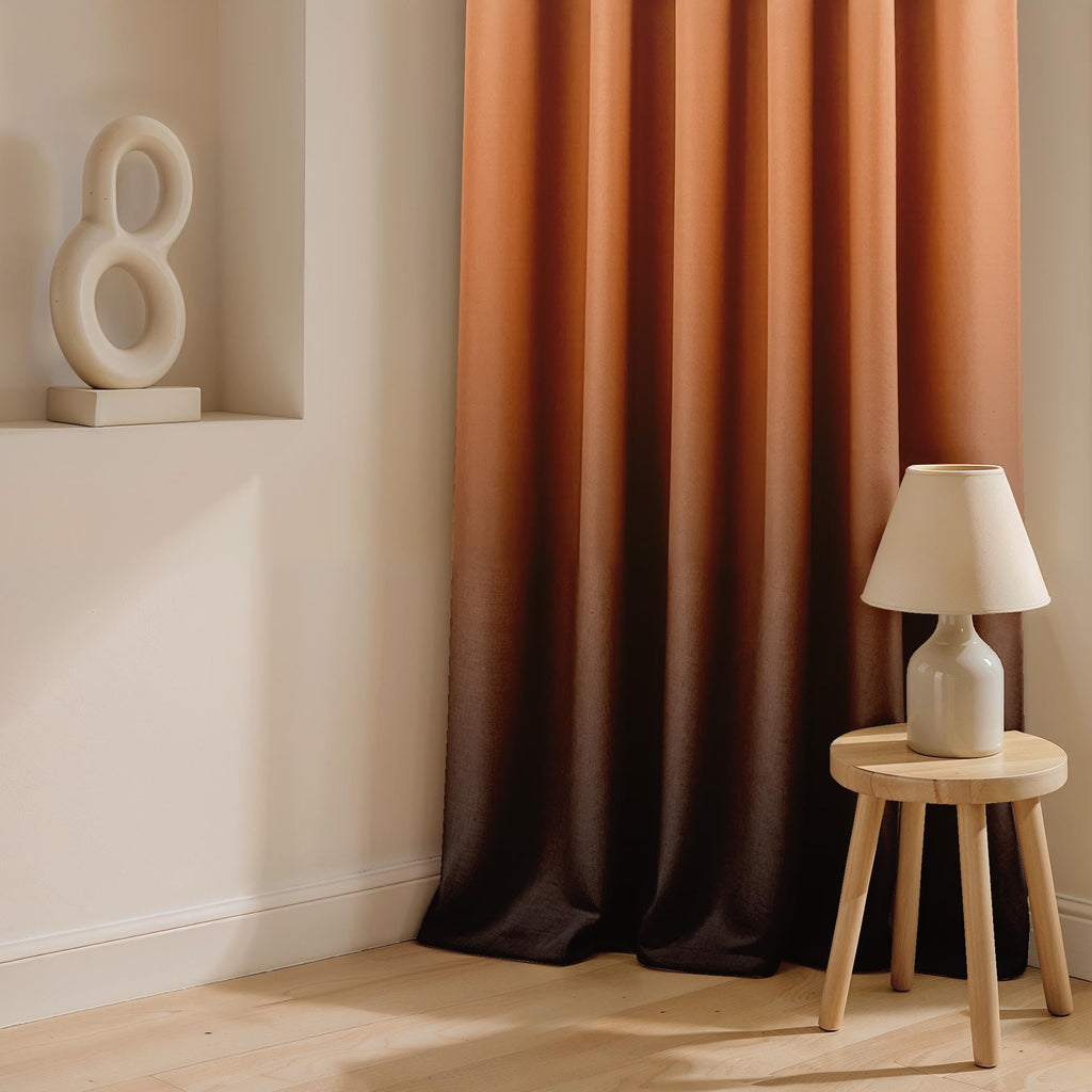 Ultimate Trends Room Darkening Ombre Curtain | Polyester Gradient | Room Doors and Window| 5 FEET Pack Of 2 ,Autumn Bronze