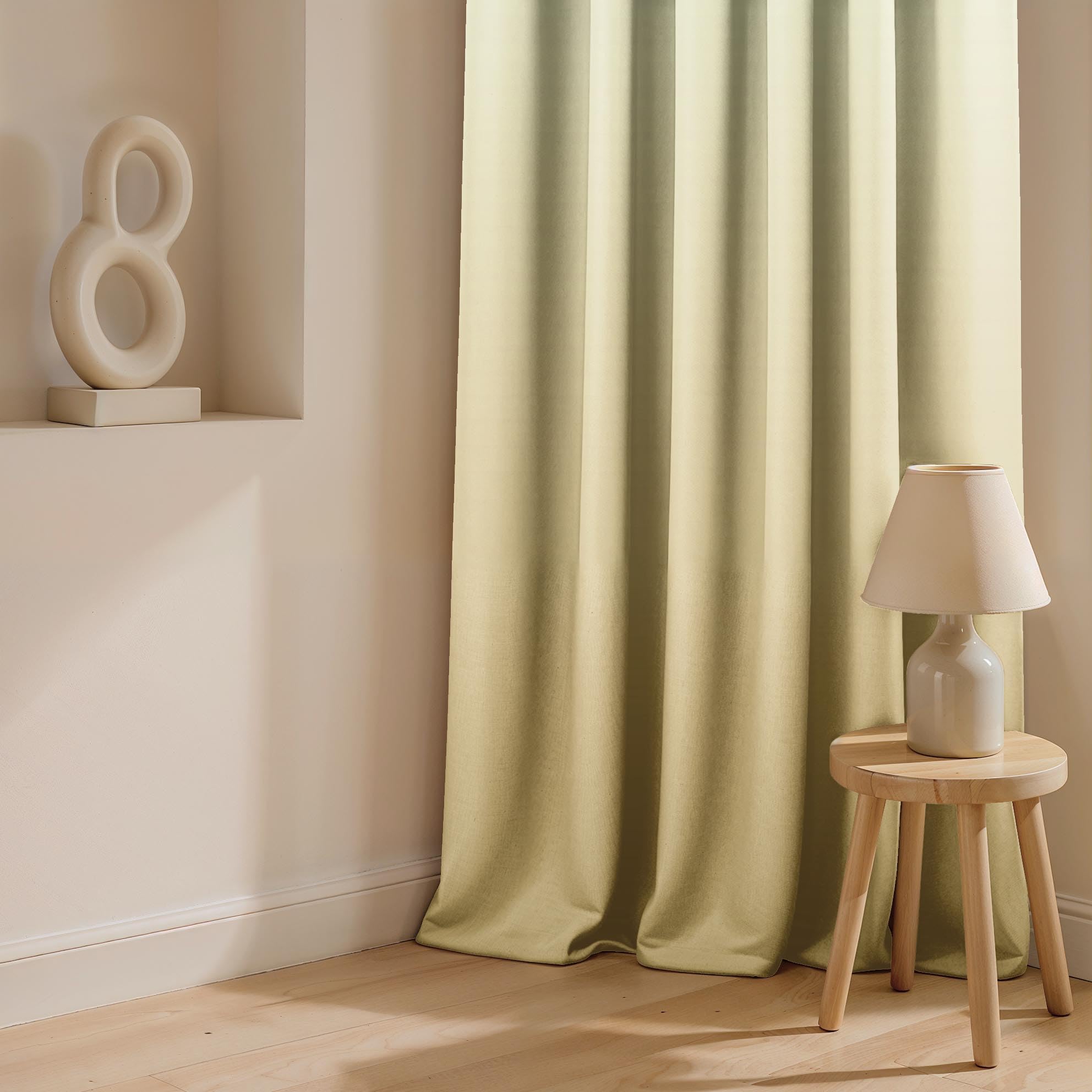 Ultimate Trends Room Darkening Ombre Curtain | Polyester Gradient | Room Doors and Window| 5 FEET Pack Of 2 ,Sage Sand