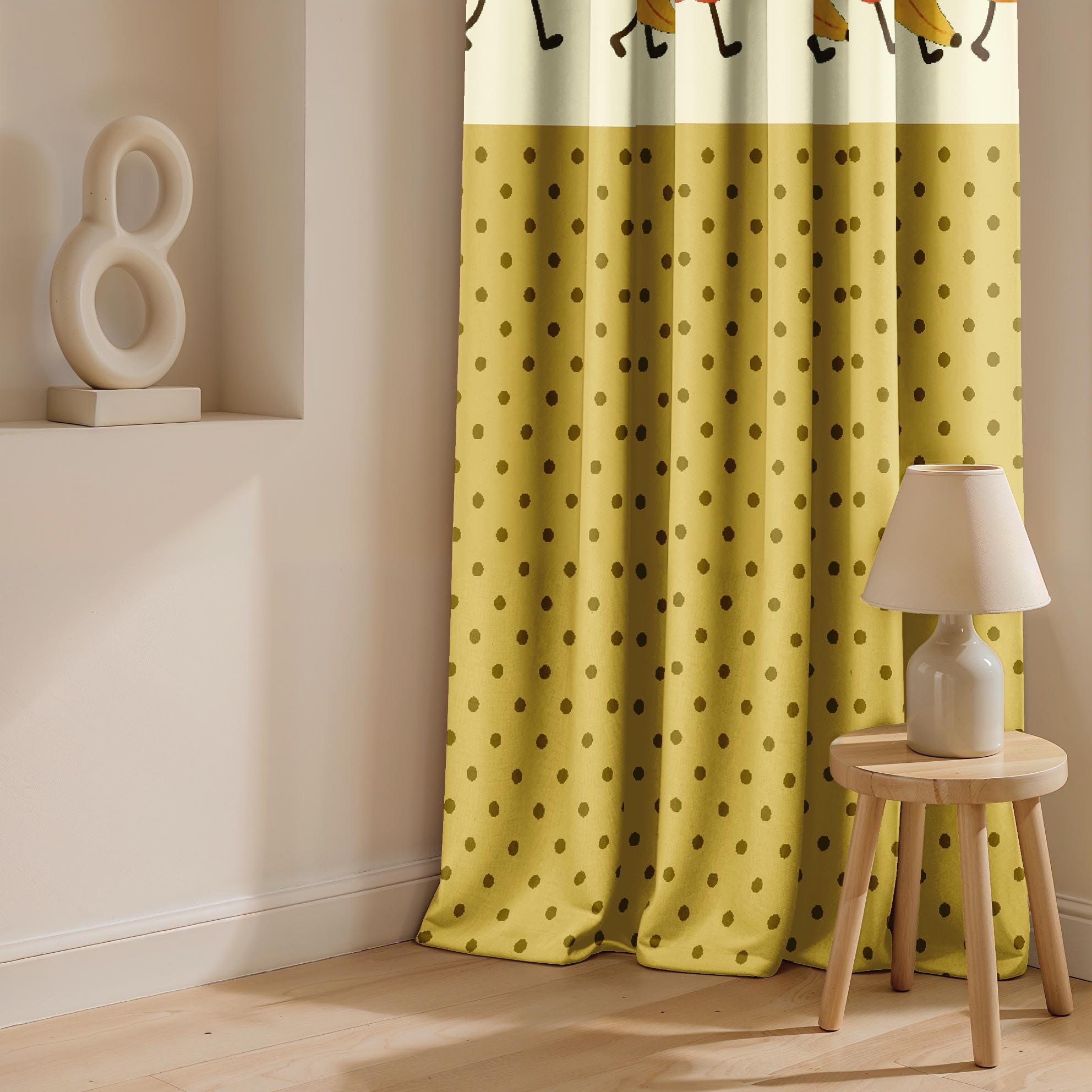 Ultimate Trends Light Filtering Kids Curtain | Fairy, Dragon Castle, Safari & Jungle Animal Prints | For kids Room Doors and Window | Pack Of 2