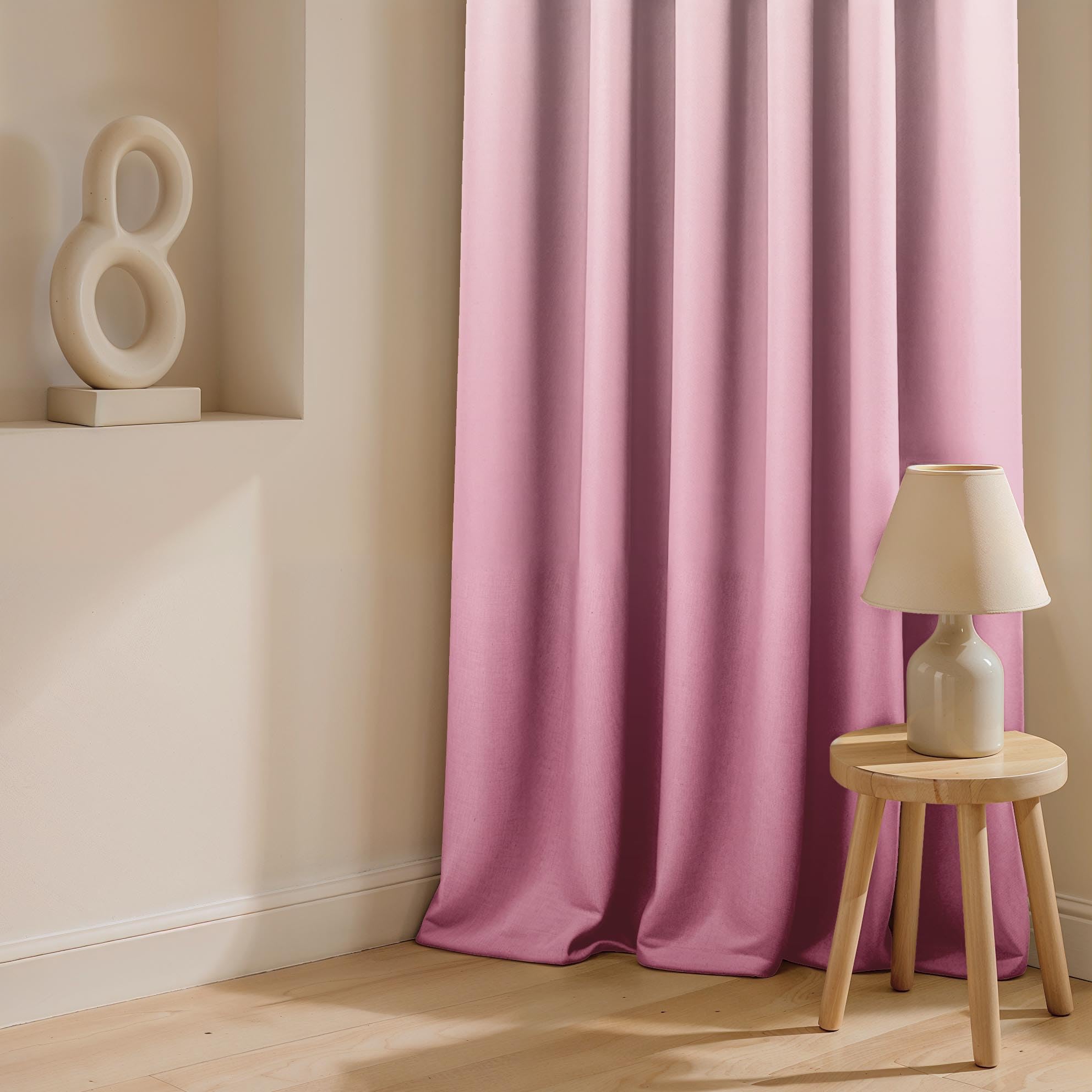 Ultimate Trends Room Darkening Ombre Curtain | Polyester Gradient | Room Doors and Window| 5 FEET Pack Of 2 ,Dusty Rose Mist