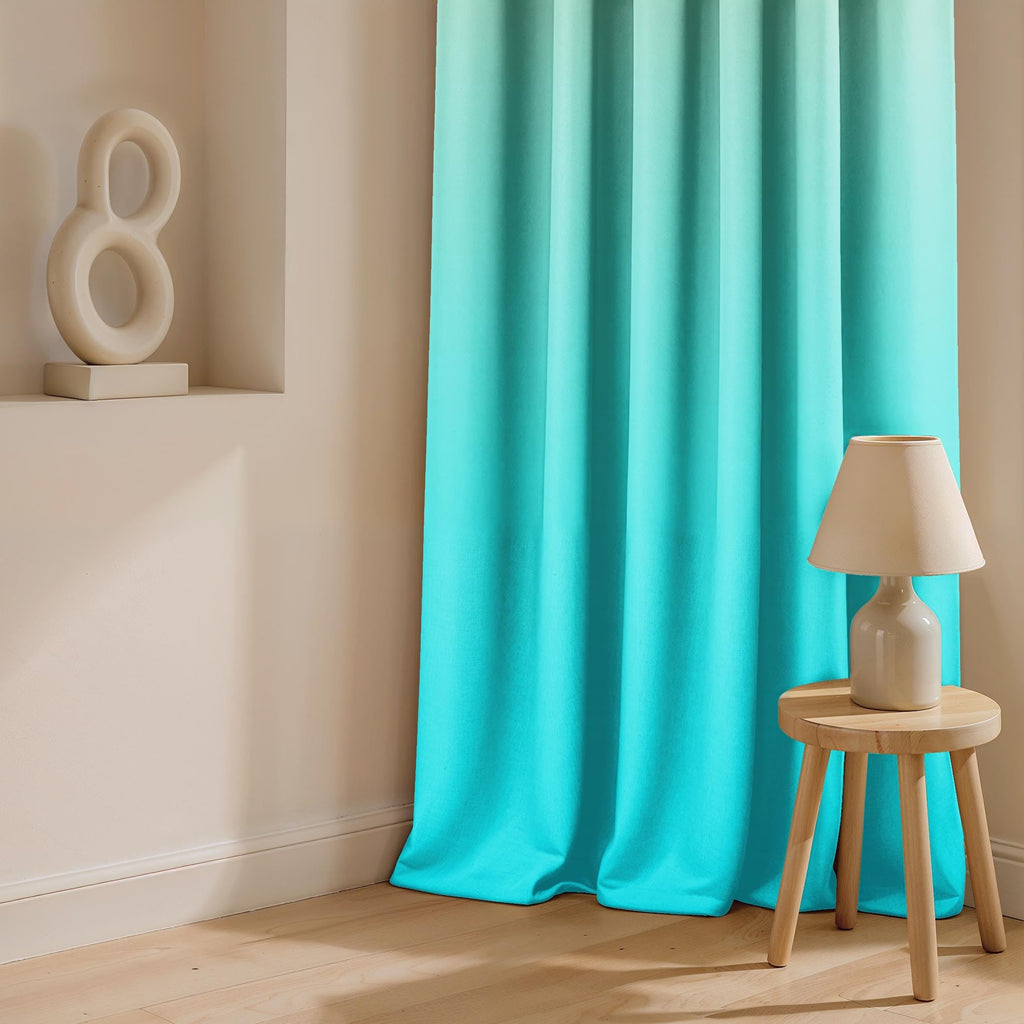 Ultimate Trends Room Darkening Ombre Curtain | Polyester Gradient | Room Doors and Window| 5 FEET Pack Of 2 ,Mint Aqua