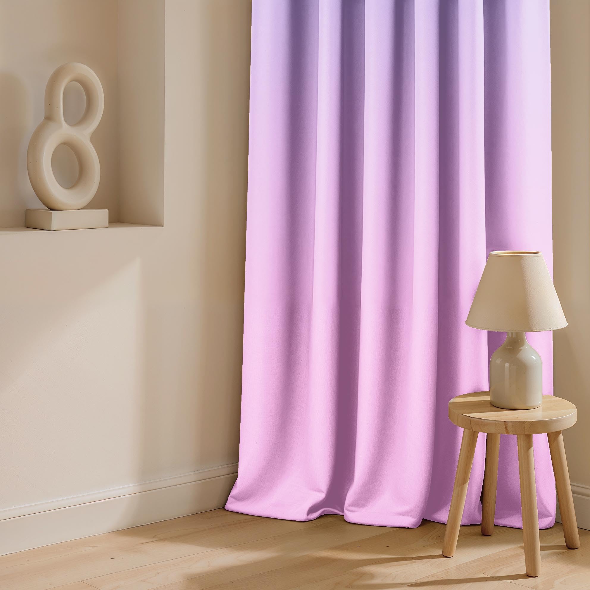 Ultimate Trends Room Darkening Ombre Curtain | Polyester Gradient | Room Doors and Window| 5 FEET Pack Of 2 ,Periwinkle Blush