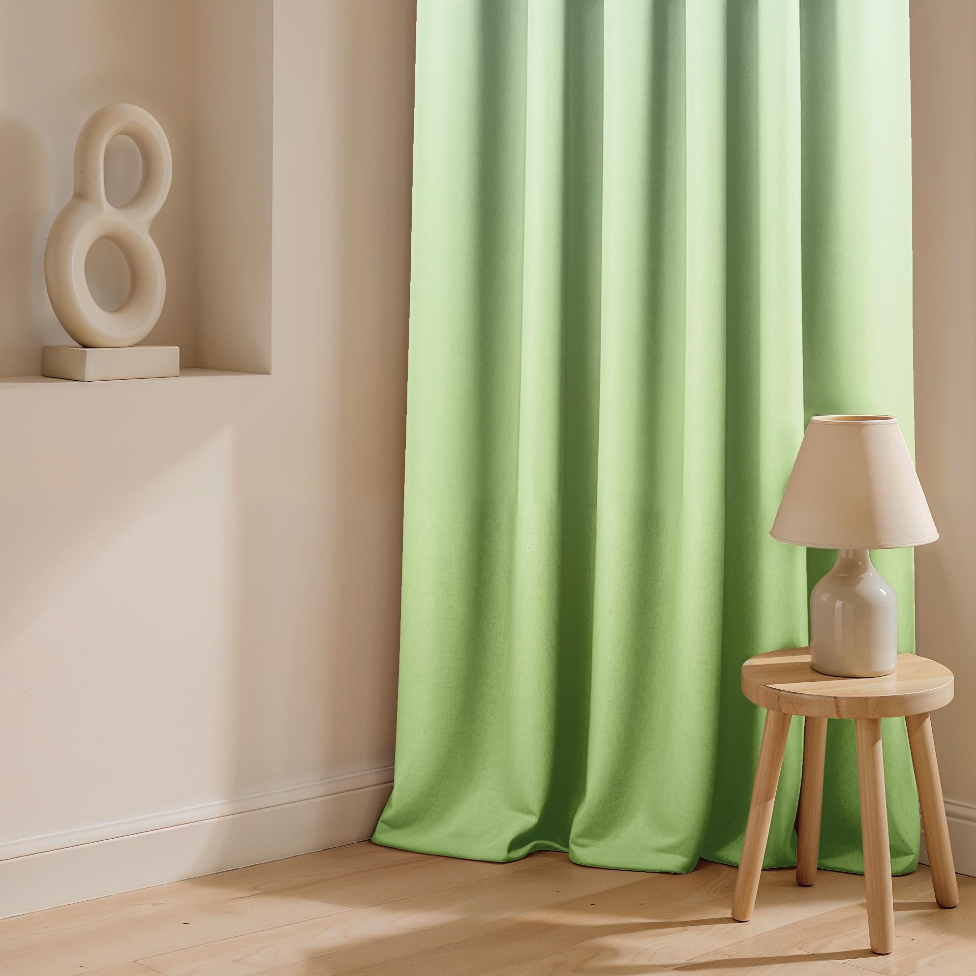 Ultimate Trends Room Darkening Ombre Curtain | Polyester Gradient | Room Doors and Window| 5 FEET Pack Of 2 ,Fresh Meadow