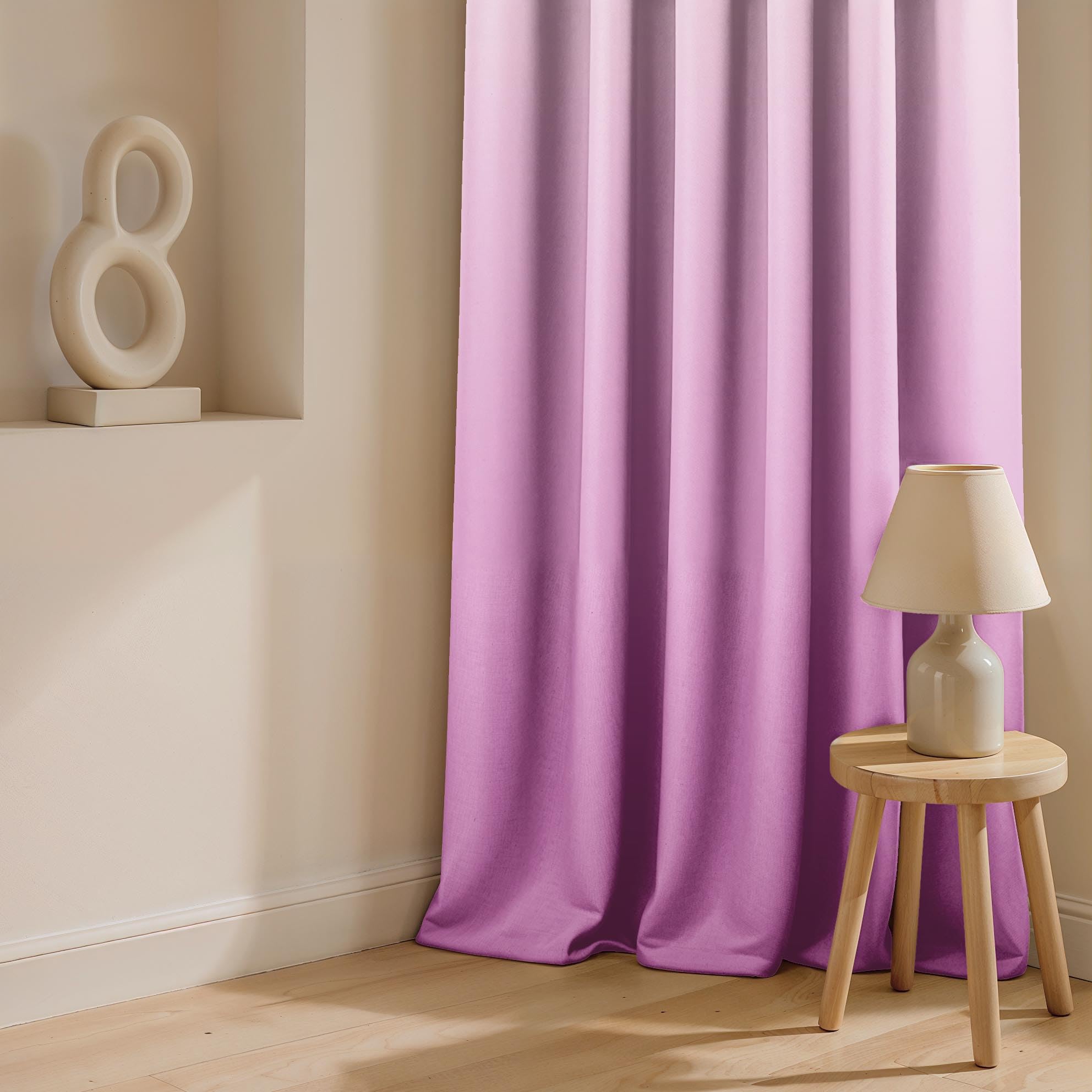 Ultimate Trends Room Darkening Ombre Curtain | Polyester Gradient | Room Doors and Window| 5 FEET Pack Of 2 , Ivory Orchid