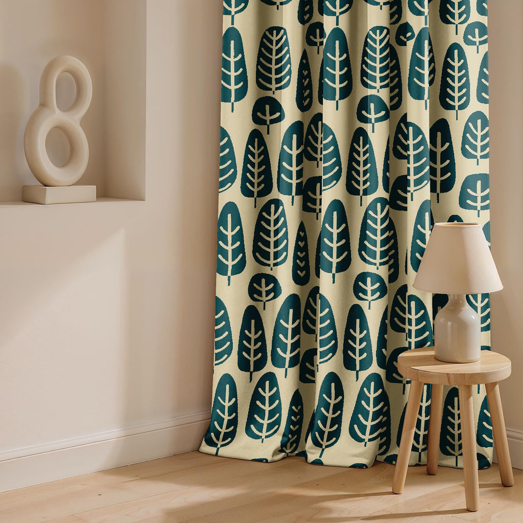 Ultimate Trends Room Darkening Digital Printed Floral Geomatrical Prints Curtain ,Diamond Eyelets, Tie Back, Floral Geomatrical,Pack Of 2