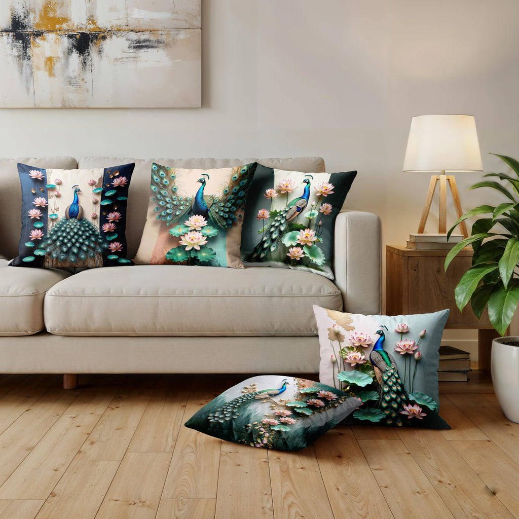 Ultimate Trends Digital Printed Soft Cotton Feel Polyester Decorative Cushion Cover, Modern Eligent Designs, Heavy Long Life Fabric, Set of 5