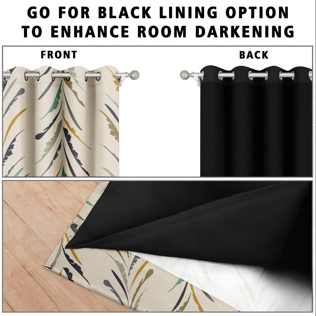 Digital Printed Blackout Curtains ,Diamonds Eyelets Tie Back For Window Room Doors , Heavy Quality Fabric Set Of 2