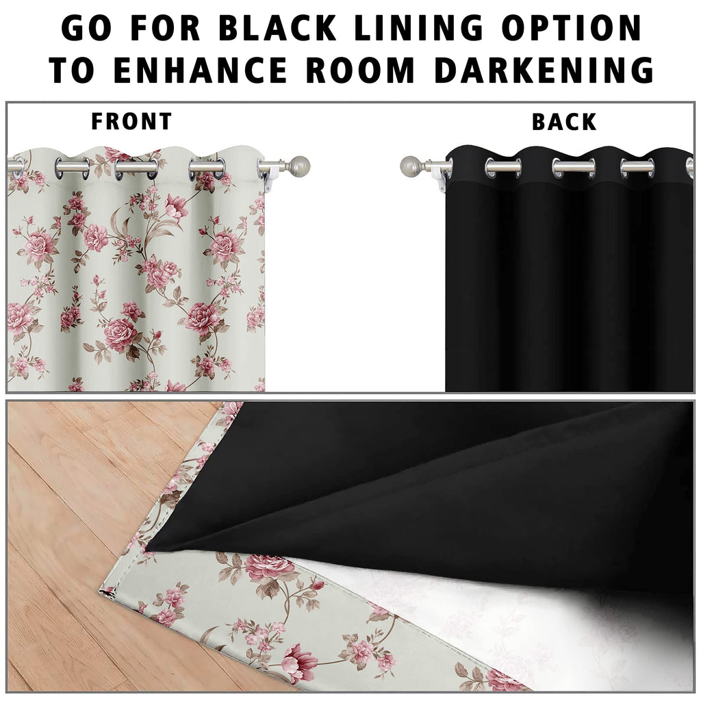 Digital Printed Blackout Curtains ,Diamonds Eyelets Tie Back For Window Room Doors , Heavy Quality Fabric Set Of 2