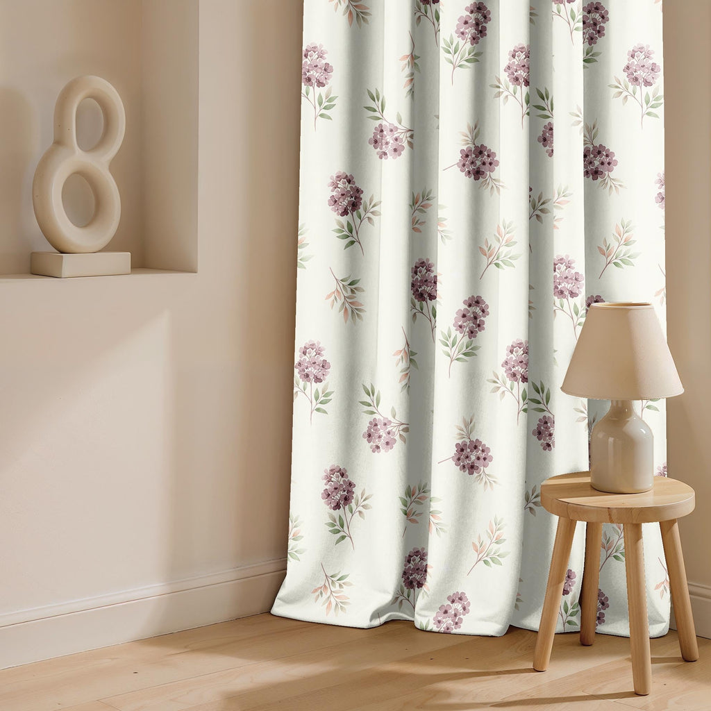 Ultimate Trends Room Darkening Digital Printed Floral Geomatrical Prints Curtain ,Diamond Eyelets, Tie Back, Floral Geomatrical,Pack Of 2