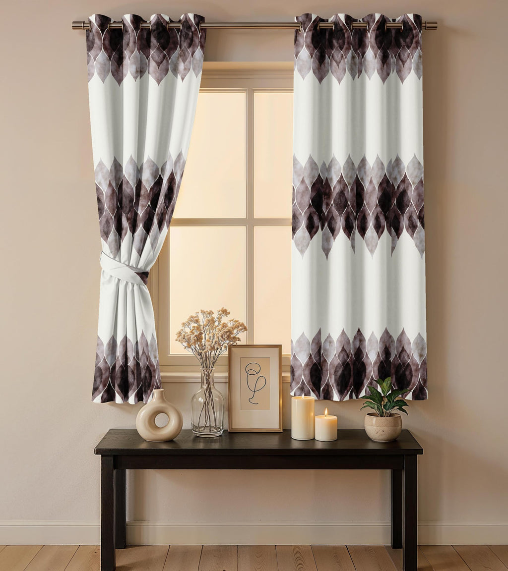 Ultimate Trends Room Darkening Digital Printed Modern ,Diamond Eyelets, Tie Back, Modern Prints, Pack Of 2