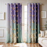 Ultimate Trends Room Darkening Digital Printed 3D Prints Curtain 65-70% Opacity ,Diamond Eyelets, Tie Back, Floral Decorated , Pack Of 2