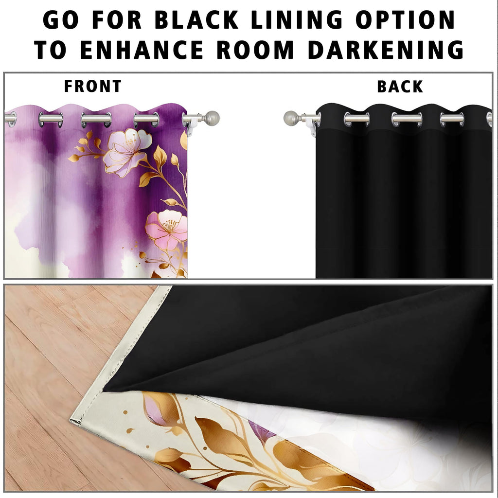 Digital Printed Blackout Curtains ,Diamonds Eyelets Tie Back For Window Room Doors , Heavy Quality Fabric Set Of 2