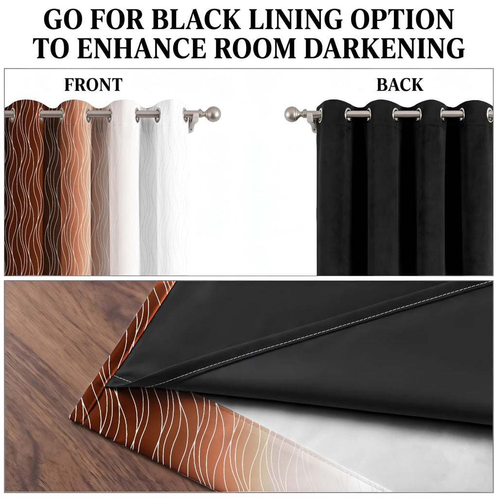 Ultimate Trends Ombre Blackout Curtains for Bedroom Room Darkening Curtains for Living Room,Energy Saving,Thermal Insulated Grommet Window Drapes, Brown And Greyish White , 5 FEET ,2 Panels
