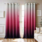 Ultimate Trends Room Darkening Ombre Curtain | Polyester Gradient | Room Doors and Window| 5 FEET Pack Of 2 ,Cranberry Charcoal