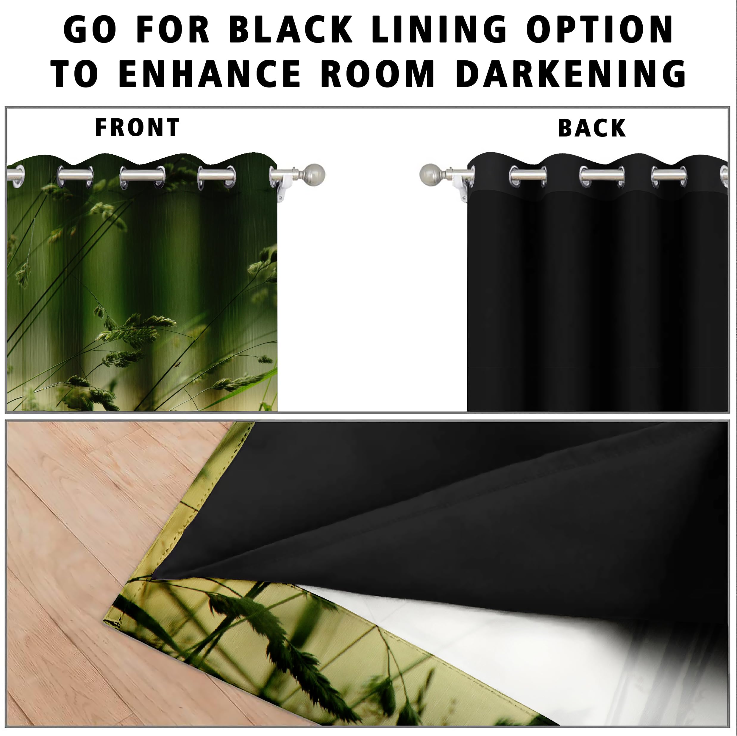 Digital Printed Blackout Curtains ,Diamonds Eyelets Tie Back For Window Room Doors , Heavy Quality Fabric Set Of 2