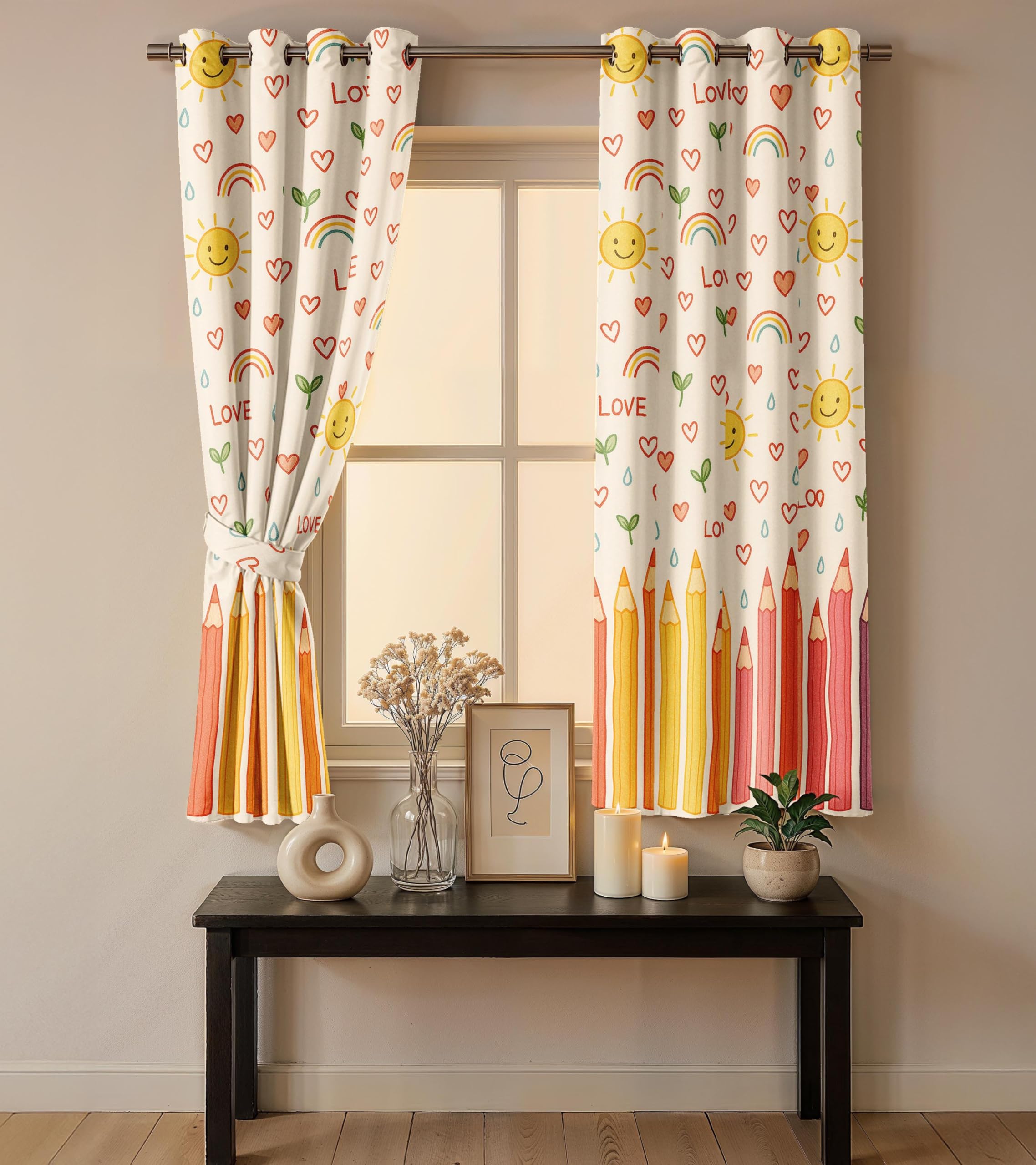 Ultimate Trends Light Filtering Kids Curtain | Fairy, Dragon Castle, Safari & Jungle Animal Prints | For kids Room Doors and Window | Pack Of 2
