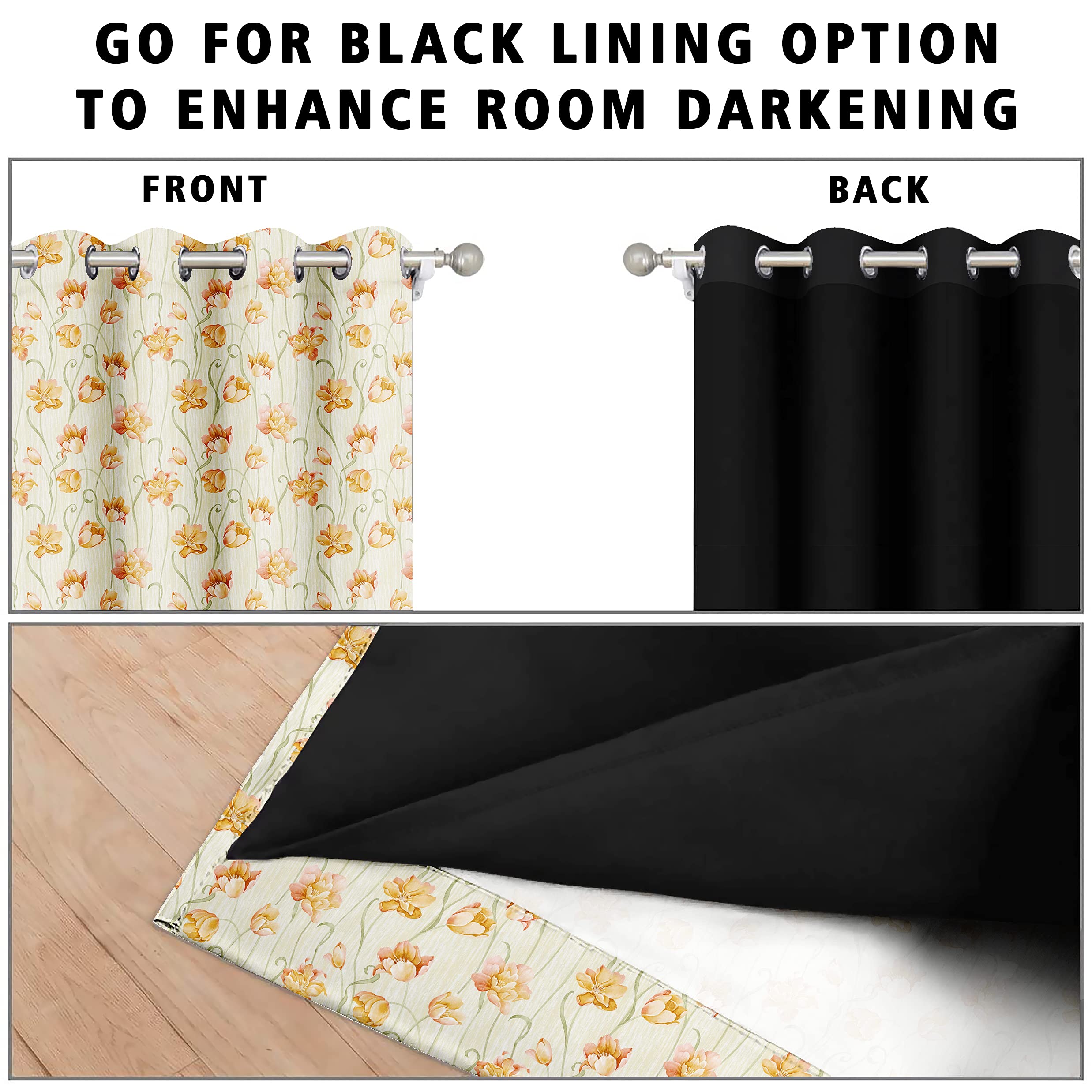 Digital Printed Blackout Curtains ,Diamonds Eyelets Tie Back For Window Room Doors , Heavy Quality Fabric Set Of 2