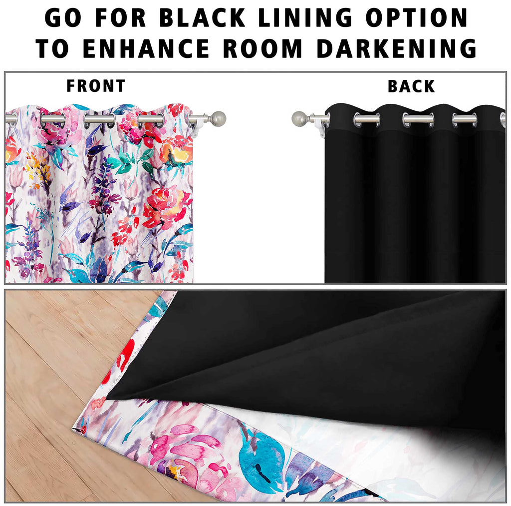 Digital Printed Blackout Curtains ,Diamonds Eyelets Tie Back For Window Room Doors , Heavy Quality Fabric Set Of 2