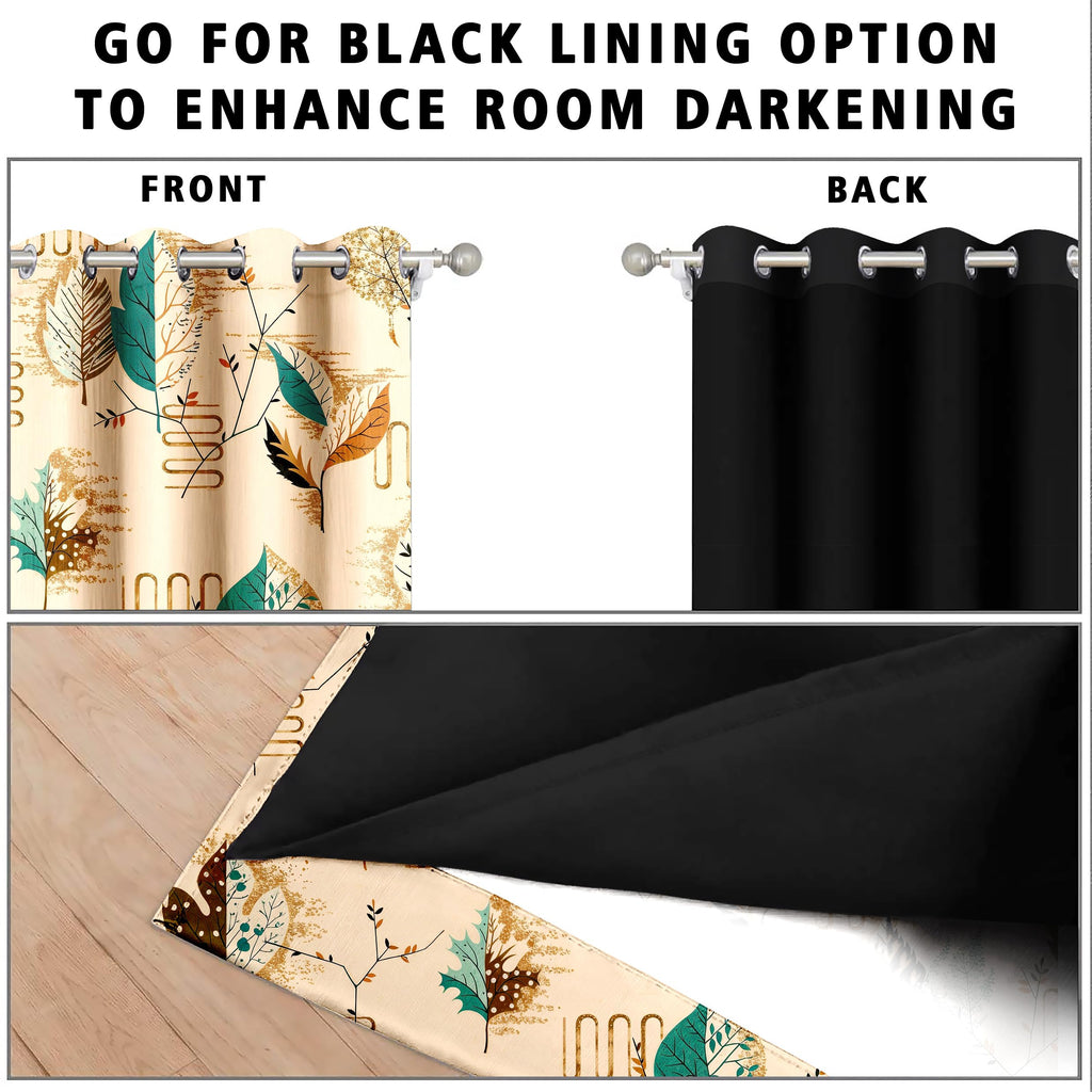 Digital Printed Blackout Curtains ,Diamonds Eyelets Tie Back For Window Room Doors , Heavy Quality Fabric Set Of 2
