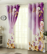 Digital Printed Blackout Curtains ,Diamonds Eyelets Tie Back For Window Room Doors , Heavy Quality Fabric Set Of 2