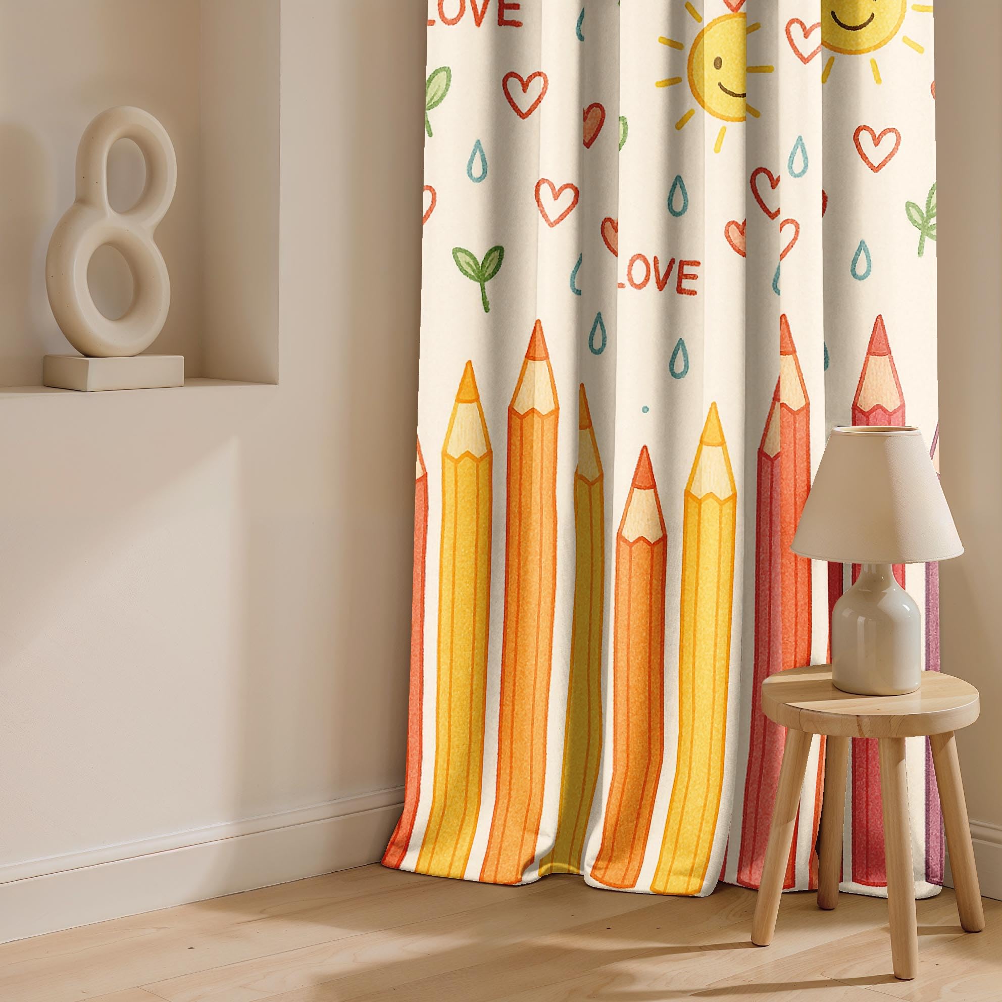 Ultimate Trends Light Filtering Kids Curtain | Fairy, Dragon Castle, Safari & Jungle Animal Prints | For kids Room Doors and Window | Pack Of 2