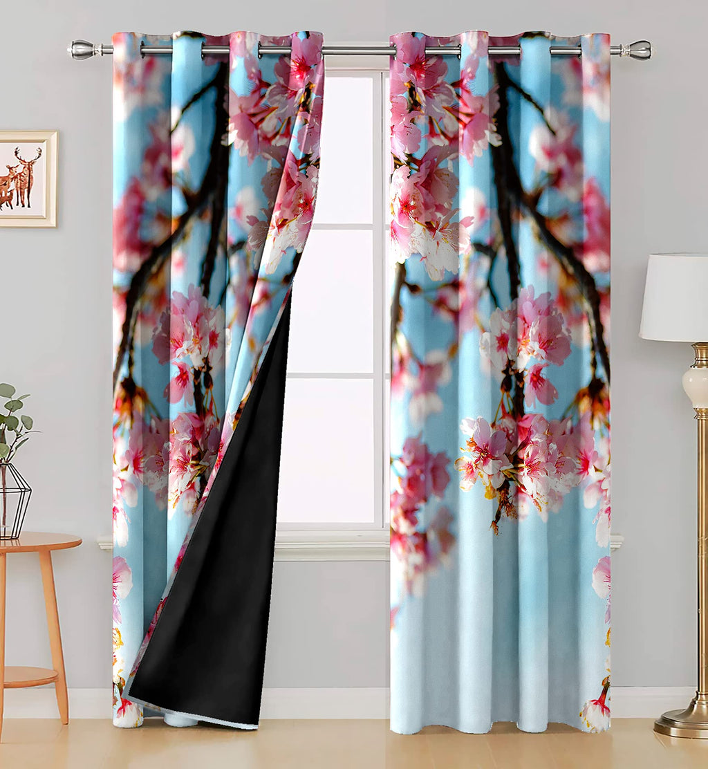 Digital Printed Blackout Curtains ,Diamonds Eyelets Tie Back For Window Room Doors , Heavy Quality Fabric Set Of 2