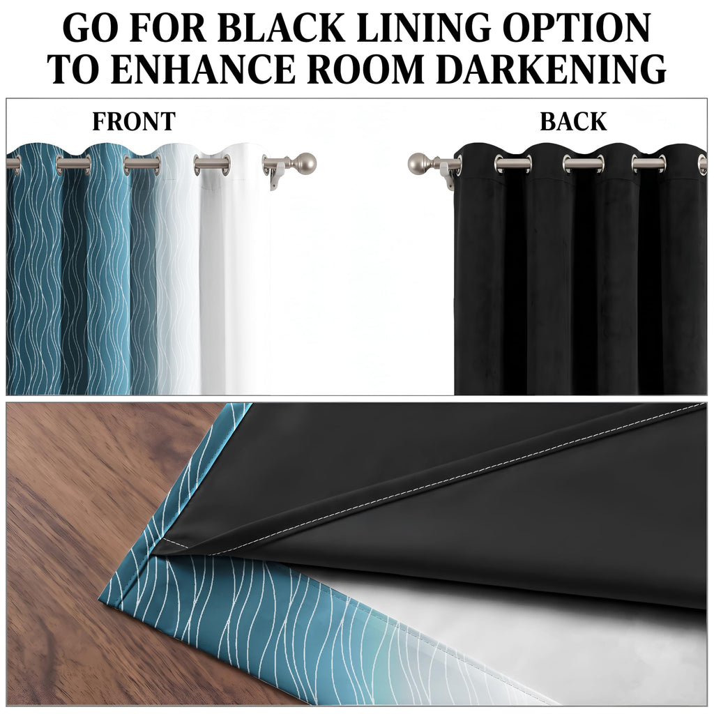Ultimate Trends Ombre Blackout Curtains for Bedroom Room Darkening Curtains for Living Room,Energy Saving,Thermal Insulated Grommet Window Drapes, Peacock And Greyish White , 5 FEET ,2 Panels