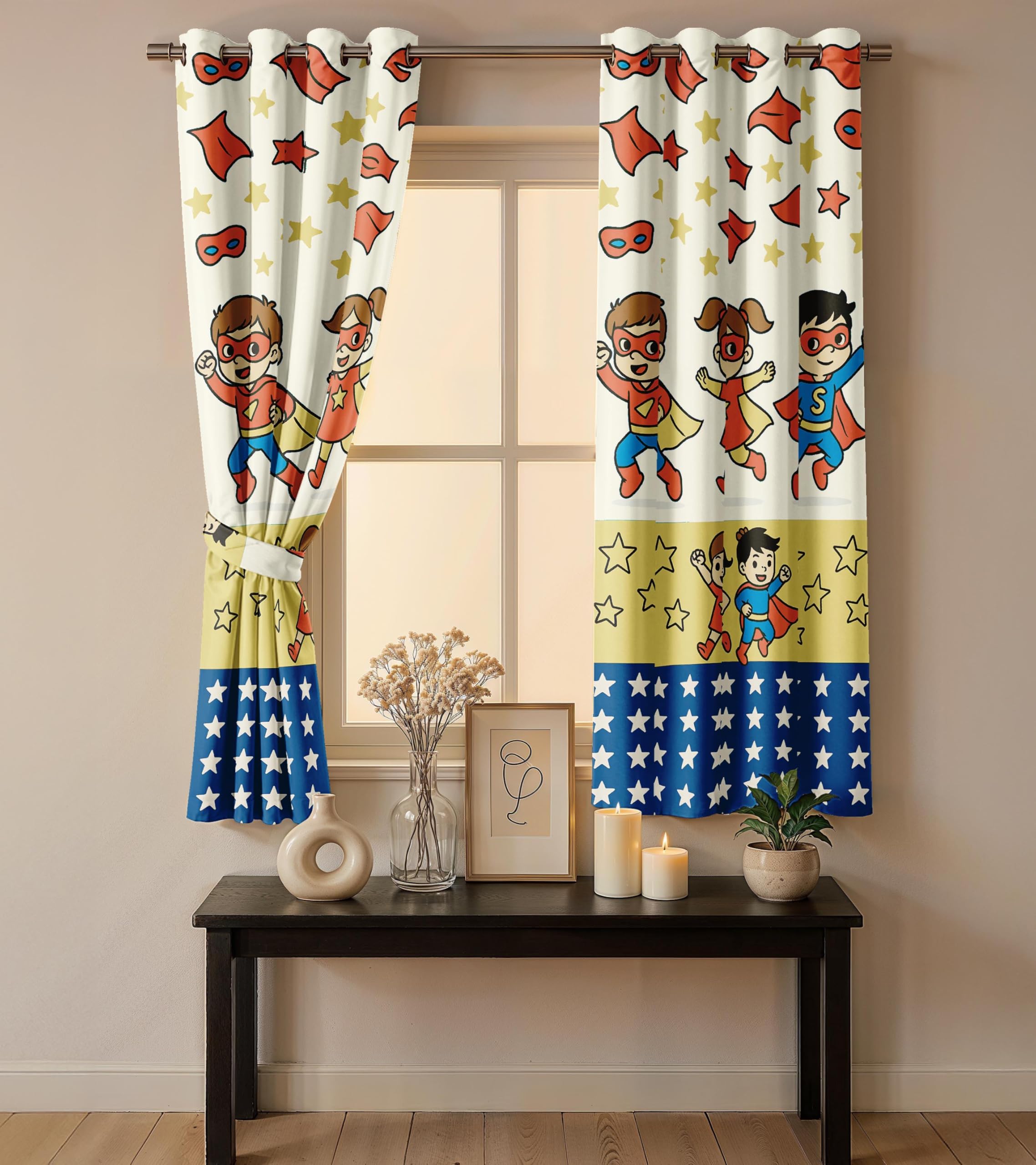 Ultimate Trends Light Filtering Kids Curtain | Fairy, Dragon Castle, Safari & Jungle Animal Prints | For kids Room Doors and Window | Pack Of 2