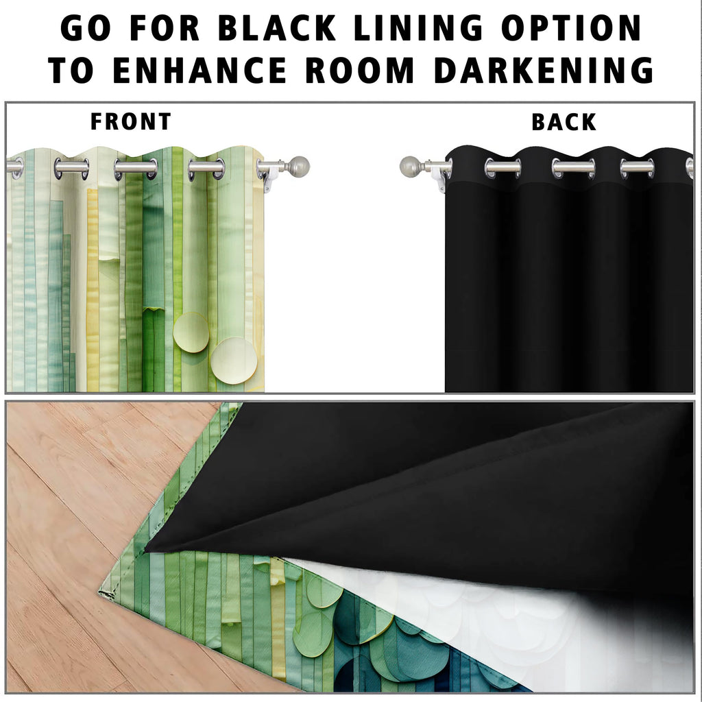 Digital Printed Blackout Curtains ,Diamonds Eyelets Tie Back For Window Room Doors , Heavy Quality Fabric Set Of 2