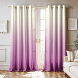 Ultimate Trends Room Darkening Ombre Curtain | Polyester Gradient | Room Doors and Window| 5 FEET Pack Of 2 , Ivory Orchid