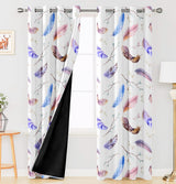 Digital Printed Blackout Curtains ,Diamonds Eyelets Tie Back For Window Room Doors , Heavy Quality Fabric Set Of 2