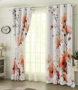 Digital Printed Blackout Curtains ,Diamonds Eyelets Tie Back For Window Room Doors , Heavy Quality Fabric Set Of 2