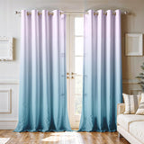Ultimate Trends Room Darkening Ombre Curtain | Polyester Gradient | Room Doors and Window| 5 FEET Pack Of 2 ,Lilac Sky