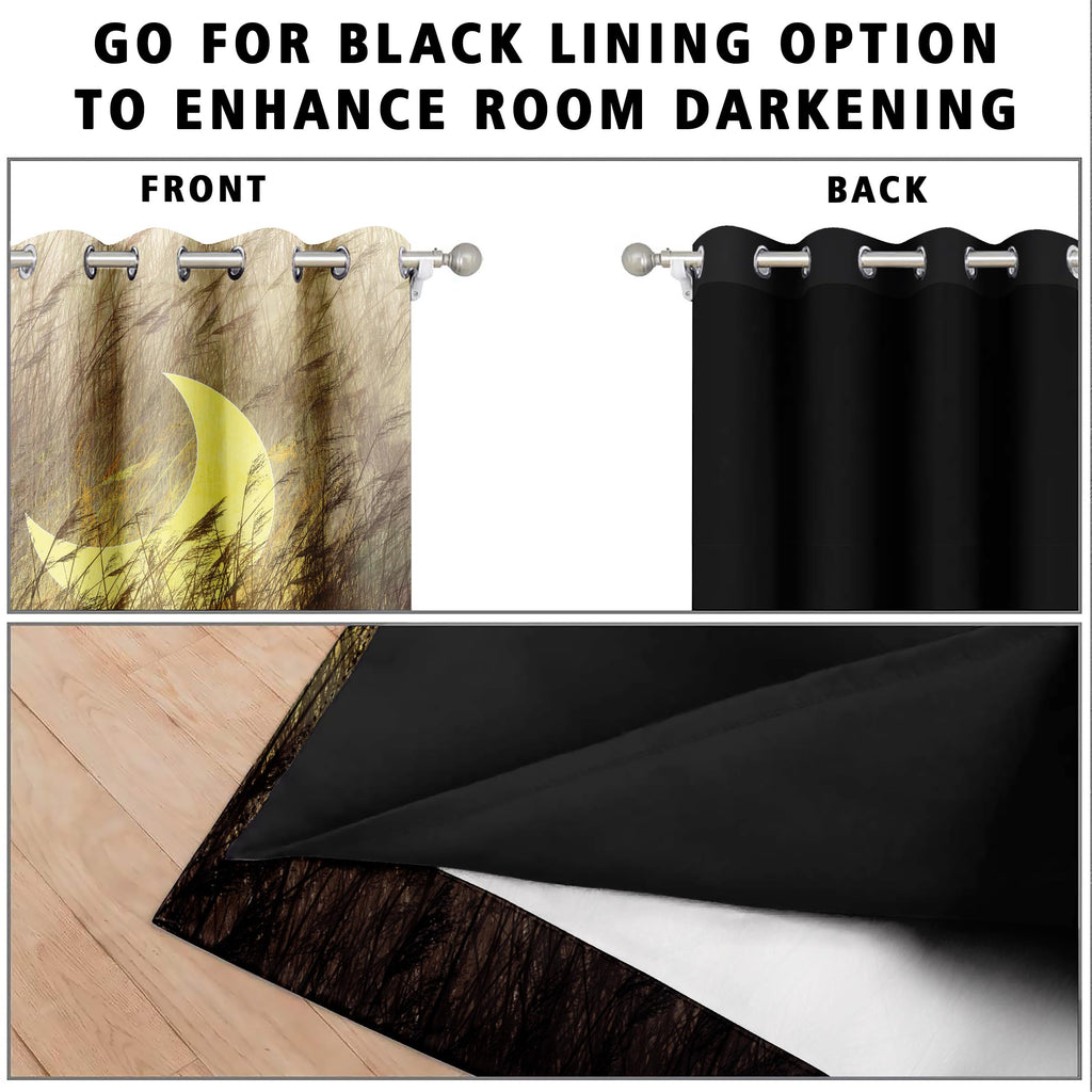 Digital Printed Blackout Curtains ,Diamonds Eyelets Tie Back For Window Room Doors , Heavy Quality Fabric Set Of 2