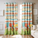 Ultimate Trends Light Filtering Kids Curtain | Fairy, Dragon Castle, Safari & Jungle Animal Prints | For kids Room Doors and Window | Pack Of 2