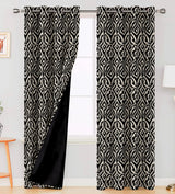 Digital Printed Blackout Curtains ,Diamonds Eyelets Tie Back For Window Room Doors , Heavy Quality Fabric Set Of 2