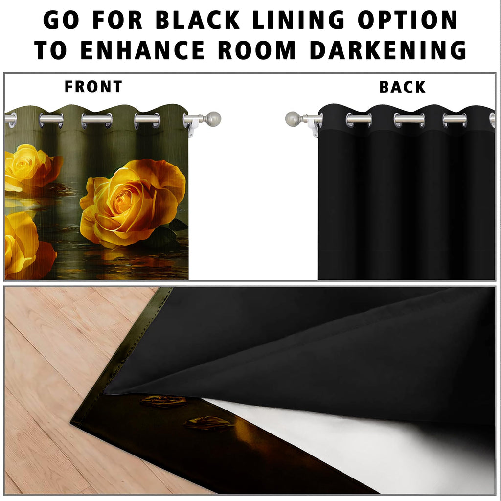 Digital Printed Blackout Curtains ,Diamonds Eyelets Tie Back For Window Room Doors , Heavy Quality Fabric Set Of 2