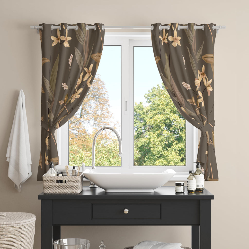 Digital Printed Blackout Curtains ,Diamonds Eyelets Tie Back For Window Room Doors , Heavy Quality Fabric Set Of 2