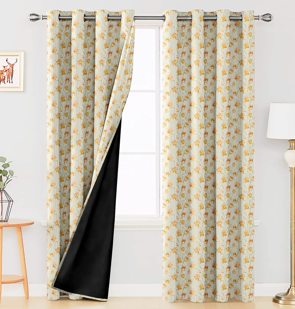 Digital Printed Blackout Curtains ,Diamonds Eyelets Tie Back For Window Room Doors , Heavy Quality Fabric Set Of 2