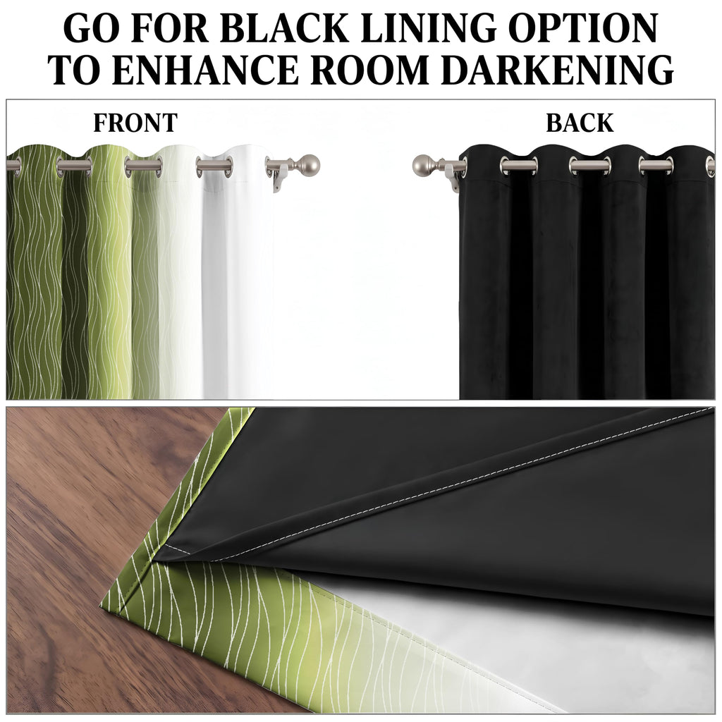 Ultimate Trends Ombre Blackout Curtains for Bedroom Room Darkening Curtains for Living Room,Energy Saving,Thermal Insulated Grommet Window Drapes, Mehandi And Greyish White , 5 FEET ,2 Panels