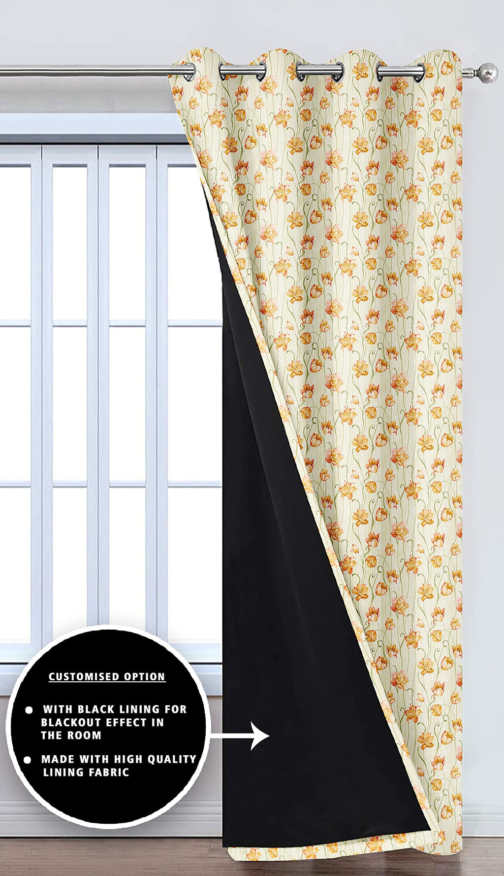 Digital Printed Blackout Curtains ,Diamonds Eyelets Tie Back For Window Room Doors , Heavy Quality Fabric Set Of 2