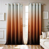 Ultimate Trends Room Darkening Ombre Curtain | Polyester Gradient | Room Doors and Window| 5 FEET Pack Of 2 ,Autumn Bronze