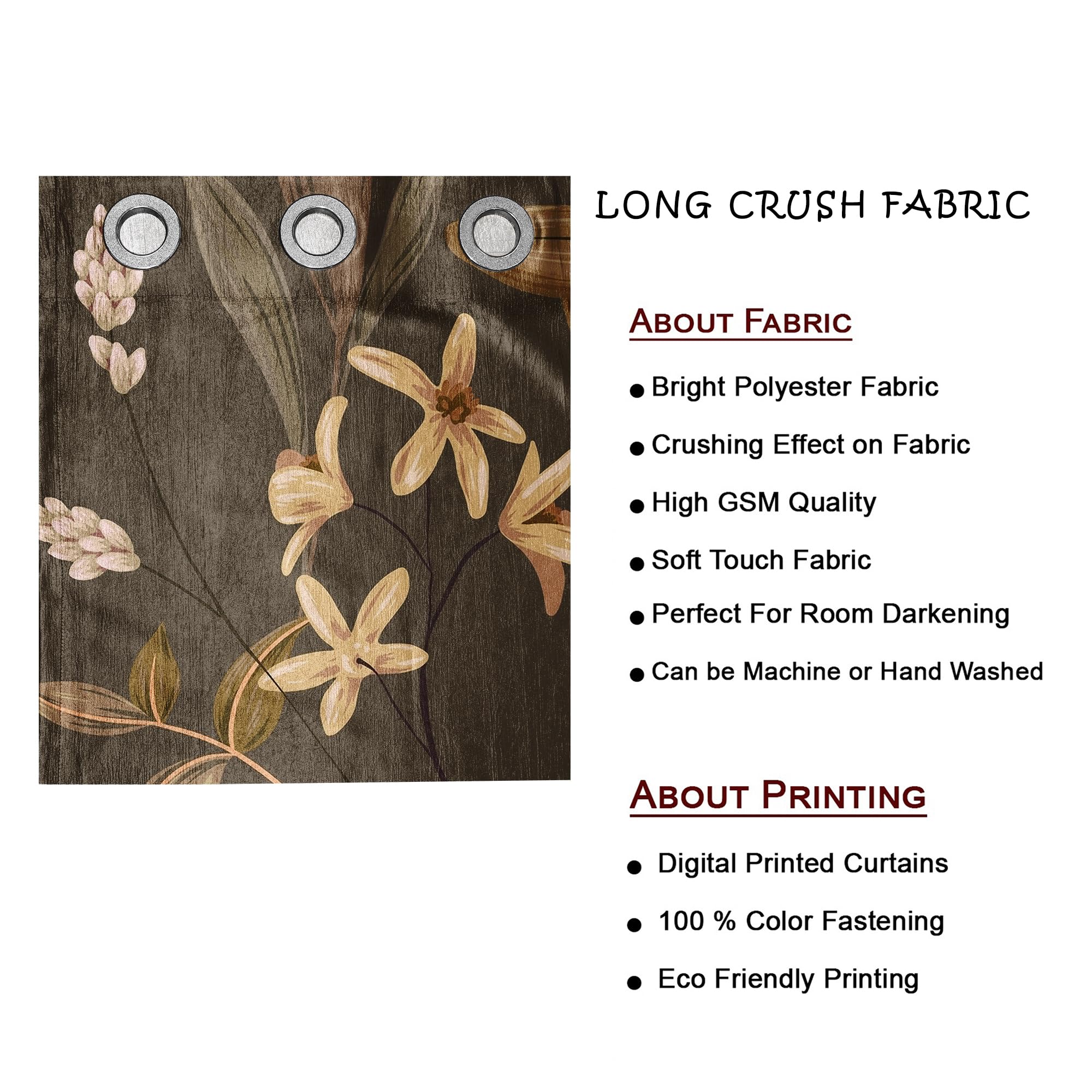 Digital Printed Blackout Curtains ,Diamonds Eyelets Tie Back For Window Room Doors , Heavy Quality Fabric Set Of 2