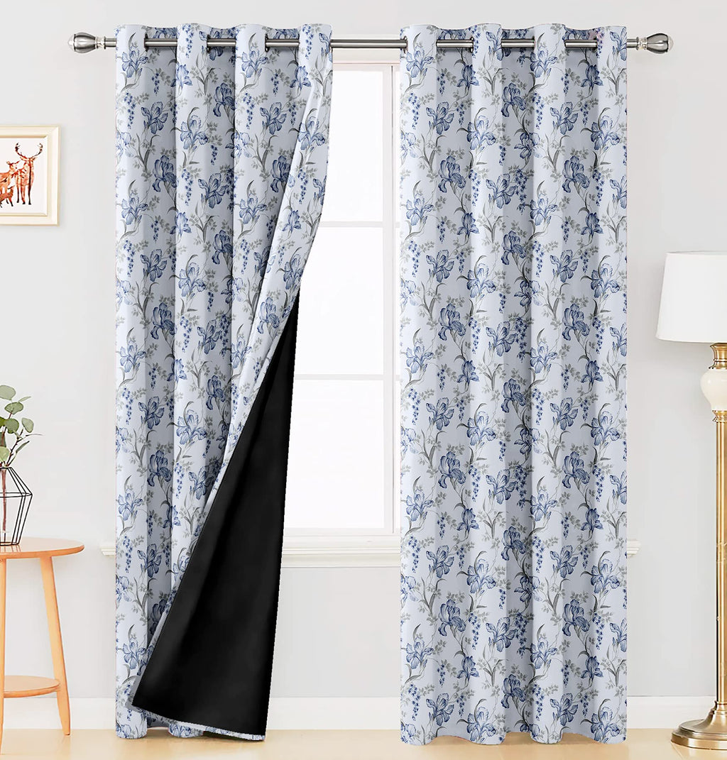Digital Printed Blackout Curtains ,Diamonds Eyelets Tie Back For Window Room Doors , Heavy Quality Fabric Set Of 2