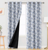 Digital Printed Blackout Curtains ,Diamonds Eyelets Tie Back For Window Room Doors , Heavy Quality Fabric Set Of 2