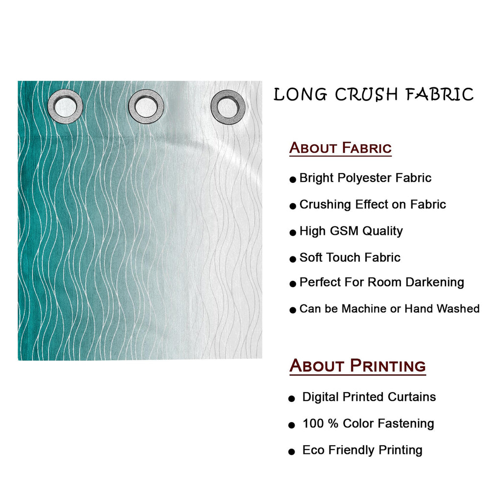 Ultimate Trends Ombre Blackout Curtains for Bedroom Room Darkening Curtains for Living Room,Energy Saving,Thermal Insulated Grommet Window Drapes, Teal And Greyish White , 5 FEET ,2 Panels