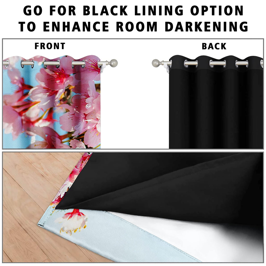Digital Printed Blackout Curtains ,Diamonds Eyelets Tie Back For Window Room Doors , Heavy Quality Fabric Set Of 2