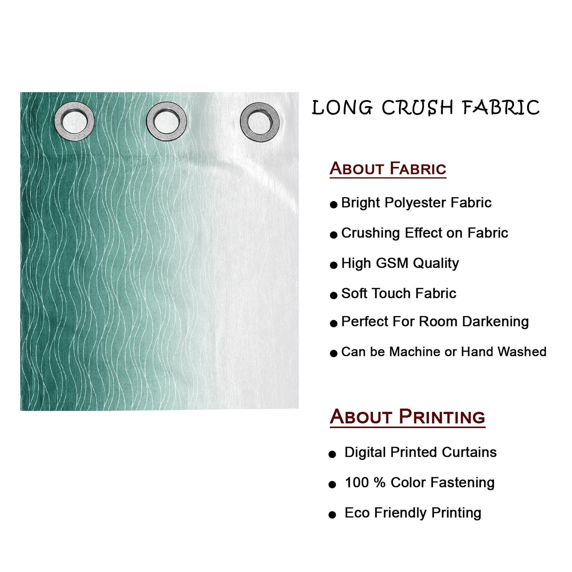 Ultimate Trends Ombre Blackout Curtains for Bedroom Room Darkening Curtains for Living Room,Energy Saving,Thermal Insulated Grommet Window Drapes, Aqua And Greyish White , 5 FEET ,2 Panels