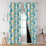 Digital Printed Blackout Curtains ,Diamonds Eyelets Tie Back For Window Room Doors , Heavy Quality Fabric Set Of 2